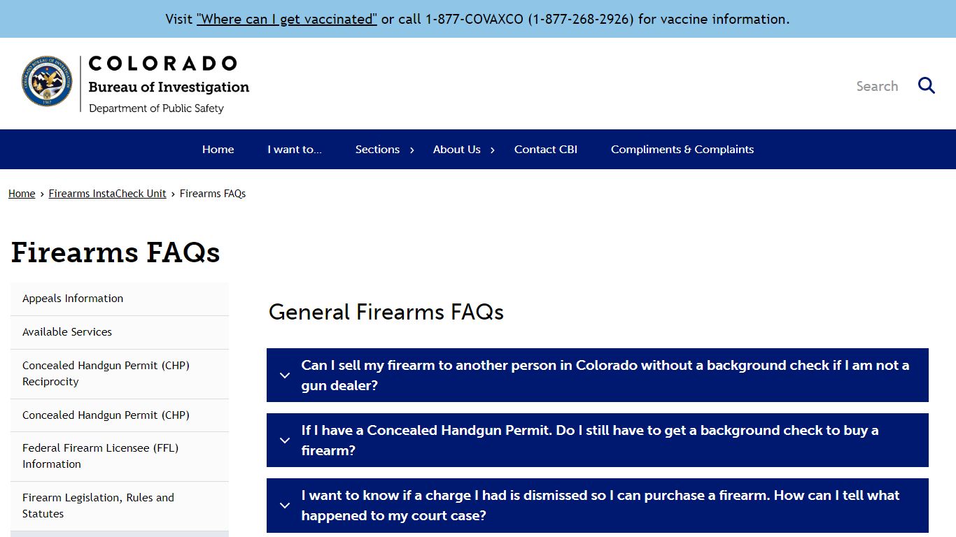 Firearms FAQs | Colorado Bureau of Investigation